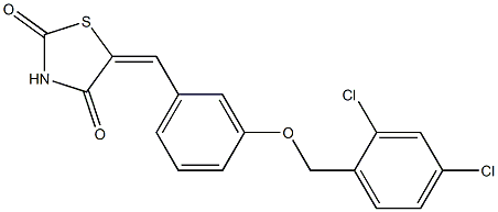 5-{3-[(2,4-dichlorobenzyl)oxy]benzylidene}-1,3-thiazolidine-2,4-dione 结构式