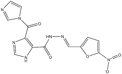 N'-({5-nitro-2-furyl}methylene)-4-(1H-imidazol-1-ylcarbonyl)-1H-imidazole-5-carbohydrazide 结构式