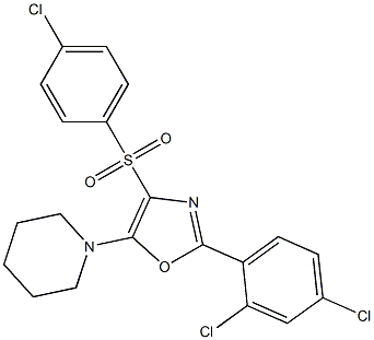 1-[4-[(4-chlorophenyl)sulfonyl]-2-(2,4-dichlorophenyl)-1,3-oxazol-5-yl]piperidine 结构式