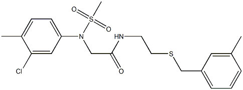 2-[3-chloro-4-methyl(methylsulfonyl)anilino]-N-{2-[(3-methylbenzyl)sulfanyl]ethyl}acetamide 结构式