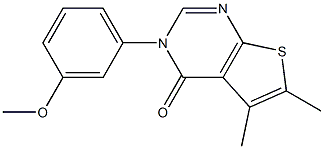 3-(3-methoxyphenyl)-5,6-dimethylthieno[2,3-d]pyrimidin-4(3H)-one 结构式