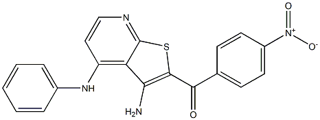 (3-amino-4-anilinothieno[2,3-b]pyridin-2-yl){4-nitrophenyl}methanone 结构式