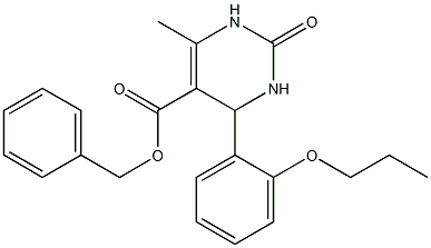 phenylmethyl 6-methyl-2-oxo-4-[2-(propyloxy)phenyl]-1,2,3,4-tetrahydropyrimidine-5-carboxylate 结构式