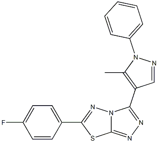 6-(4-fluorophenyl)-3-(5-methyl-1-phenyl-1H-pyrazol-4-yl)[1,2,4]triazolo[3,4-b][1,3,4]thiadiazole 结构式