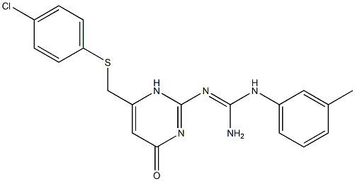 N''-(6-{[(4-chlorophenyl)sulfanyl]methyl}-4-oxo-1,4-dihydro-2-pyrimidinyl)-N-(3-methylphenyl)guanidine 结构式