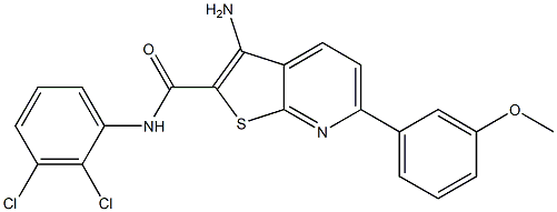 3-amino-N-(2,3-dichlorophenyl)-6-(3-methoxyphenyl)thieno[2,3-b]pyridine-2-carboxamide 结构式