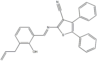 2-[(3-allyl-2-hydroxybenzylidene)amino]-4,5-diphenyl-3-thiophenecarbonitrile 结构式