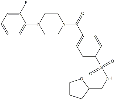 4-{[4-(2-fluorophenyl)-1-piperazinyl]carbonyl}-N-(tetrahydro-2-furanylmethyl)benzenesulfonamide 结构式