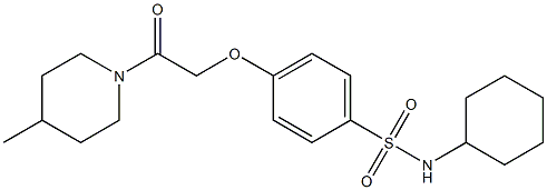 N-cyclohexyl-4-[2-(4-methyl-1-piperidinyl)-2-oxoethoxy]benzenesulfonamide 结构式