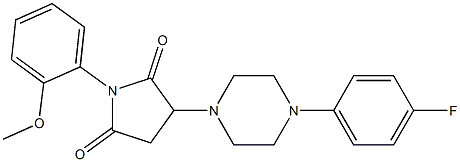 3-[4-(4-fluorophenyl)-1-piperazinyl]-1-(2-methoxyphenyl)-2,5-pyrrolidinedione 结构式