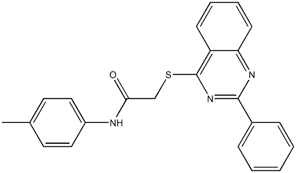 N-(4-methylphenyl)-2-[(2-phenyl-4-quinazolinyl)sulfanyl]acetamide 结构式