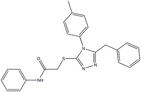 2-{[5-benzyl-4-(4-methylphenyl)-4H-1,2,4-triazol-3-yl]sulfanyl}-N-phenylacetamide 结构式