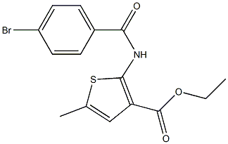 ethyl 2-[(4-bromobenzoyl)amino]-5-methyl-3-thiophenecarboxylate 结构式