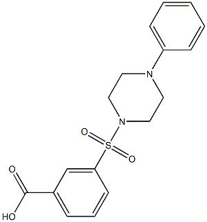 3-[(4-phenyl-1-piperazinyl)sulfonyl]benzoic acid 结构式
