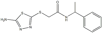 2-[(5-amino-1,3,4-thiadiazol-2-yl)sulfanyl]-N-(1-phenylethyl)acetamide 结构式