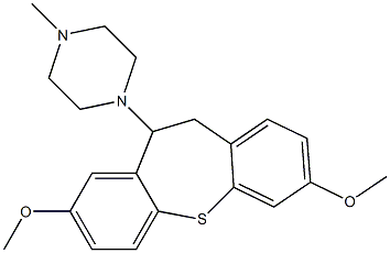 1-(3,8-dimethoxy-10,11-dihydrodibenzo[b,f]thiepin-10-yl)-4-methylpiperazine 结构式