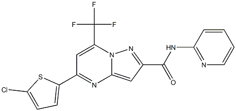 5-(5-chloro-2-thienyl)-N-(2-pyridinyl)-7-(trifluoromethyl)pyrazolo[1,5-a]pyrimidine-2-carboxamide 结构式