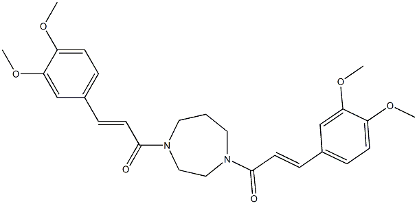 1,4-bis[3-(3,4-dimethoxyphenyl)acryloyl]-1,4-diazepane 结构式