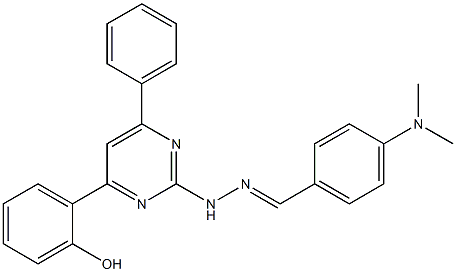 4-(dimethylamino)benzaldehyde [4-(2-hydroxyphenyl)-6-phenyl-2-pyrimidinyl]hydrazone 结构式