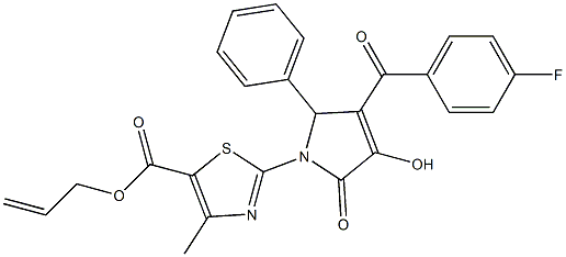allyl 2-[3-(4-fluorobenzoyl)-4-hydroxy-5-oxo-2-phenyl-2,5-dihydro-1H-pyrrol-1-yl]-4-methyl-1,3-thiazole-5-carboxylate 结构式