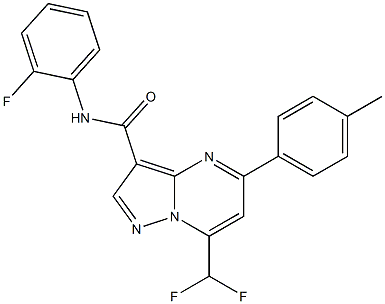 7-(difluoromethyl)-N-(2-fluorophenyl)-5-(4-methylphenyl)pyrazolo[1,5-a]pyrimidine-3-carboxamide 结构式