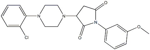 3-[4-(2-chlorophenyl)-1-piperazinyl]-1-(3-methoxyphenyl)-2,5-pyrrolidinedione 结构式