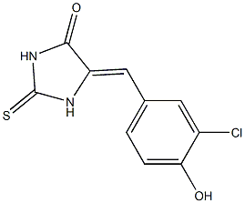 5-(3-chloro-4-hydroxybenzylidene)-2-thioxo-4-imidazolidinone 结构式