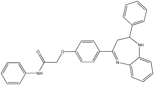 N-phenyl-2-[4-(2-phenyl-2,3-dihydro-1H-1,5-benzodiazepin-4-yl)phenoxy]acetamide 结构式