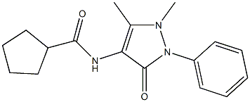 N-(1,5-dimethyl-3-oxo-2-phenyl-2,3-dihydro-1H-pyrazol-4-yl)cyclopentanecarboxamide 结构式