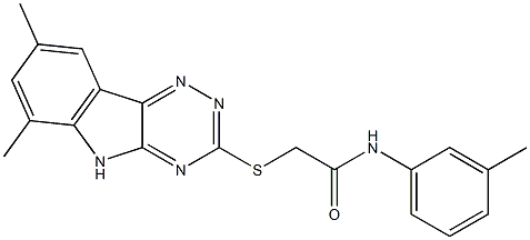 2-[(6,8-dimethyl-5H-[1,2,4]triazino[5,6-b]indol-3-yl)sulfanyl]-N-(3-methylphenyl)acetamide 结构式