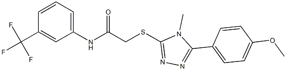 2-{[5-(4-methoxyphenyl)-4-methyl-4H-1,2,4-triazol-3-yl]sulfanyl}-N-[3-(trifluoromethyl)phenyl]acetamide 结构式