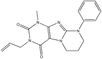 3-allyl-1-methyl-9-phenyl-6,7,8,9-tetrahydropyrimido[2,1-f]purine-2,4(1H,3H)-dione 结构式
