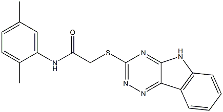 N-(2,5-dimethylphenyl)-2-(5H-[1,2,4]triazino[5,6-b]indol-3-ylsulfanyl)acetamide 结构式
