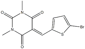 5-[(5-bromo-2-thienyl)methylene]-1,3-dimethyl-2,4,6(1H,3H,5H)-pyrimidinetrione 结构式