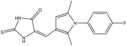 5-{[1-(4-fluorophenyl)-2,5-dimethyl-1H-pyrrol-3-yl]methylene}-2-thioxo-4-imidazolidinone 结构式