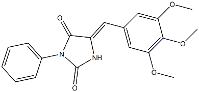 3-phenyl-5-(3,4,5-trimethoxybenzylidene)imidazolidine-2,4-dione 结构式