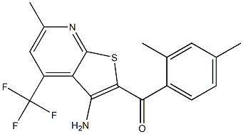 [3-amino-6-methyl-4-(trifluoromethyl)thieno[2,3-b]pyridin-2-yl](2,4-dimethylphenyl)methanone 结构式