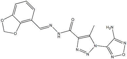 1-(4-amino-1,2,5-oxadiazol-3-yl)-N'-(1,3-benzodioxol-4-ylmethylene)-5-methyl-1H-1,2,3-triazole-4-carbohydrazide 结构式