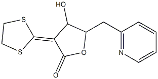 3-(1,3-dithiolan-2-ylidene)-4-hydroxy-5-(2-pyridinylmethyl)dihydro-2(3H)-furanone 结构式