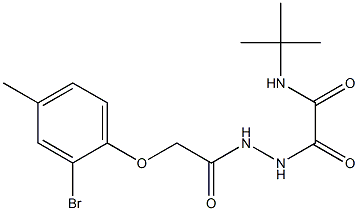 2-{2-[(2-bromo-4-methylphenoxy)acetyl]hydrazino}-N-(tert-butyl)-2-oxoacetamide 结构式