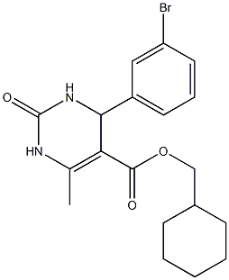 cyclohexylmethyl 4-(3-bromophenyl)-6-methyl-2-oxo-1,2,3,4-tetrahydro-5-pyrimidinecarboxylate 结构式