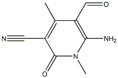 6-amino-5-formyl-1,4-dimethyl-2-oxo-1,2-dihydropyridine-3-carbonitrile 结构式