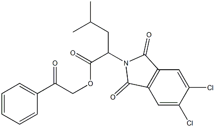 2-oxo-2-phenylethyl 2-(5,6-dichloro-1,3-dioxo-1,3-dihydro-2H-isoindol-2-yl)-4-methylpentanoate 结构式