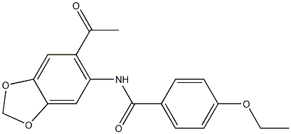 N-(6-acetyl-1,3-benzodioxol-5-yl)-4-ethoxybenzamide 结构式