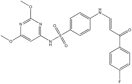 N-(2,6-dimethoxy-4-pyrimidinyl)-4-{[3-(4-fluorophenyl)-3-oxo-1-propenyl]amino}benzenesulfonamide 结构式