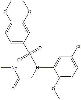 2-{5-chloro[(3,4-dimethoxyphenyl)sulfonyl]-2-methoxyanilino}-N-methylacetamide 结构式