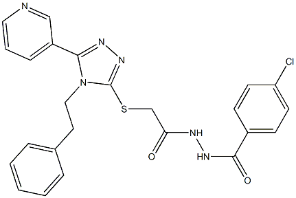 N'-(4-chlorobenzoyl)-2-{[4-(2-phenylethyl)-5-(3-pyridinyl)-4H-1,2,4-triazol-3-yl]sulfanyl}acetohydrazide 结构式