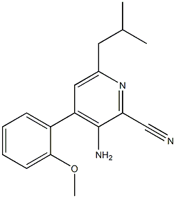 3-amino-6-isobutyl-4-(2-methoxyphenyl)-2-pyridinecarbonitrile 结构式