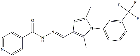 N'-({2,5-dimethyl-1-[3-(trifluoromethyl)phenyl]-1H-pyrrol-3-yl}methylene)isonicotinohydrazide 结构式