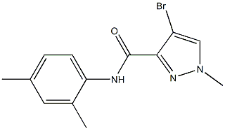 4-bromo-N-(2,4-dimethylphenyl)-1-methyl-1H-pyrazole-3-carboxamide 结构式